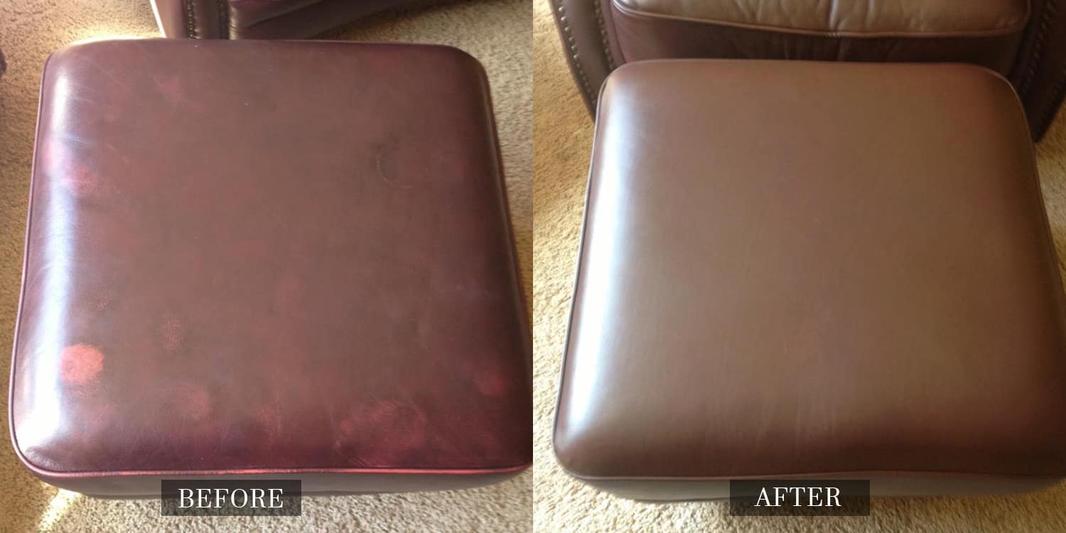 2016-02 Repaired Leather Ottoman
