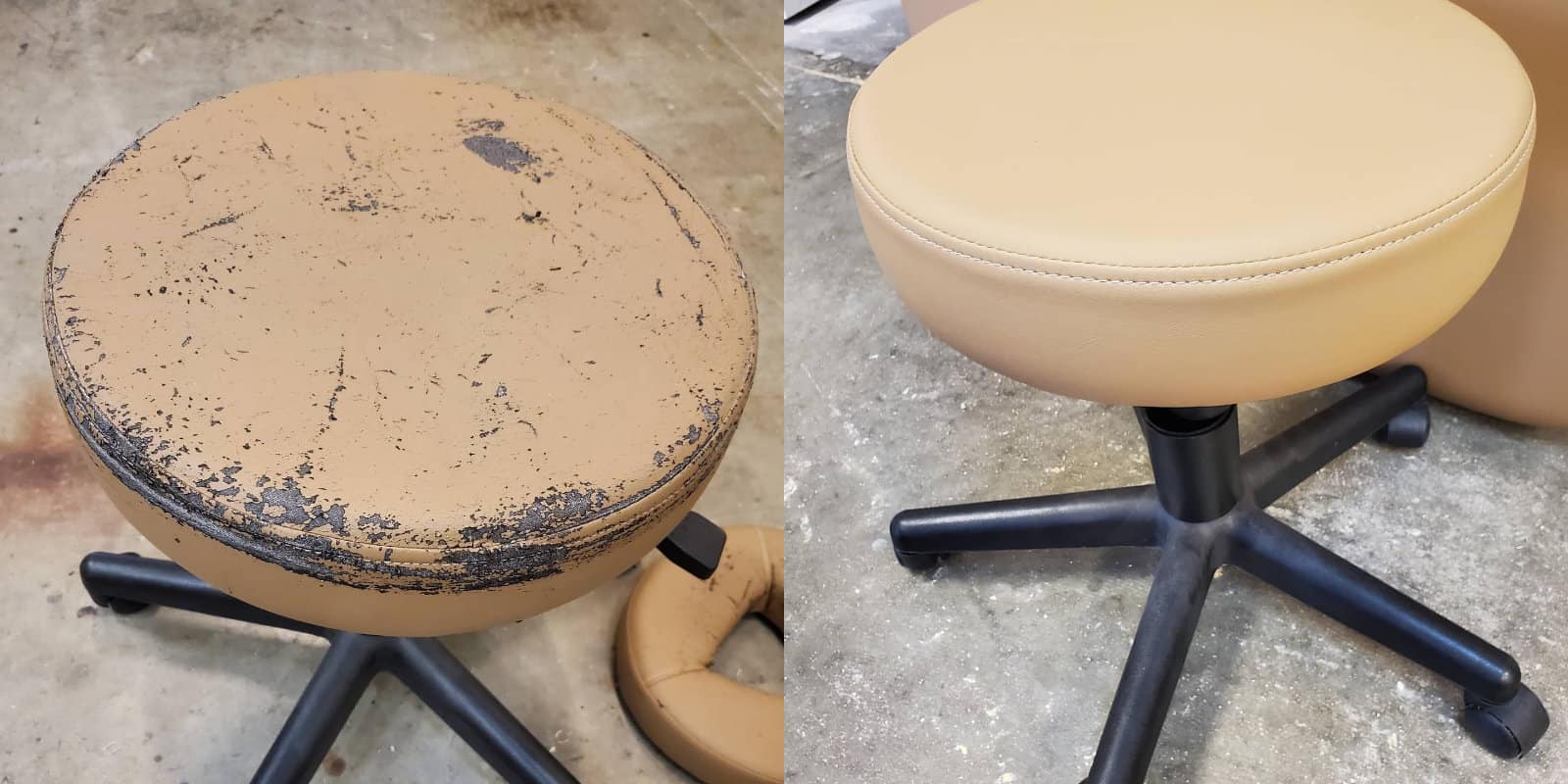 Reupholstered stool